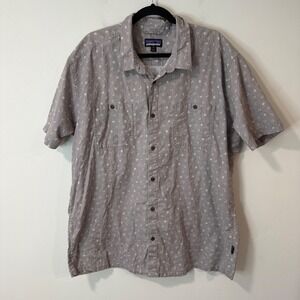 Patagonia Mens Hemp Cotton Floral Button Down Shirt Grey XXL 53139